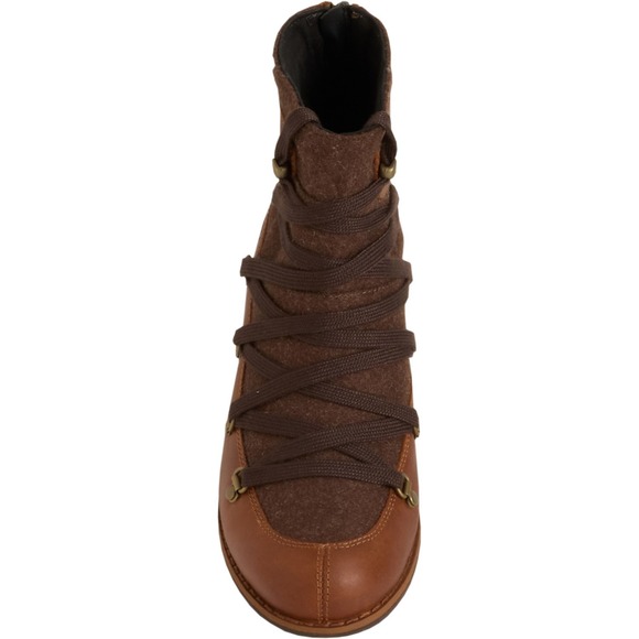 Merrell Women Boots Sz 10.5 Shiloh II Warm Leather Oak Ankle Block Heel Zip Back - Picture 2 of 6